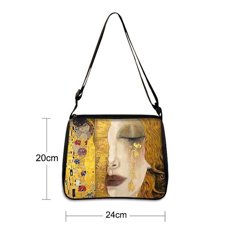 Famous Paintings Handbag Women Shoulder Bags Shopping Bag Canvas Pouch Zipper