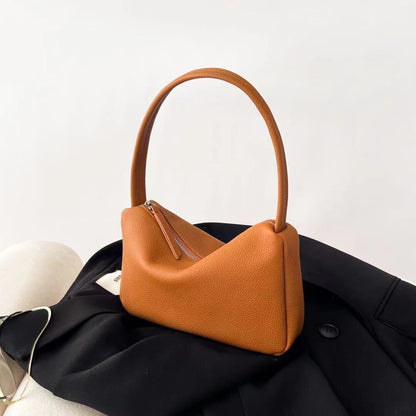 First Layer Cowhide French Single Shoulder Underarm Bags Soft Hobo Bag Leather