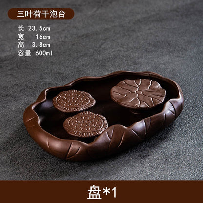 Purple Clay Tea Tray Household Lotus Small Tea Tray Dry Soaking Platform