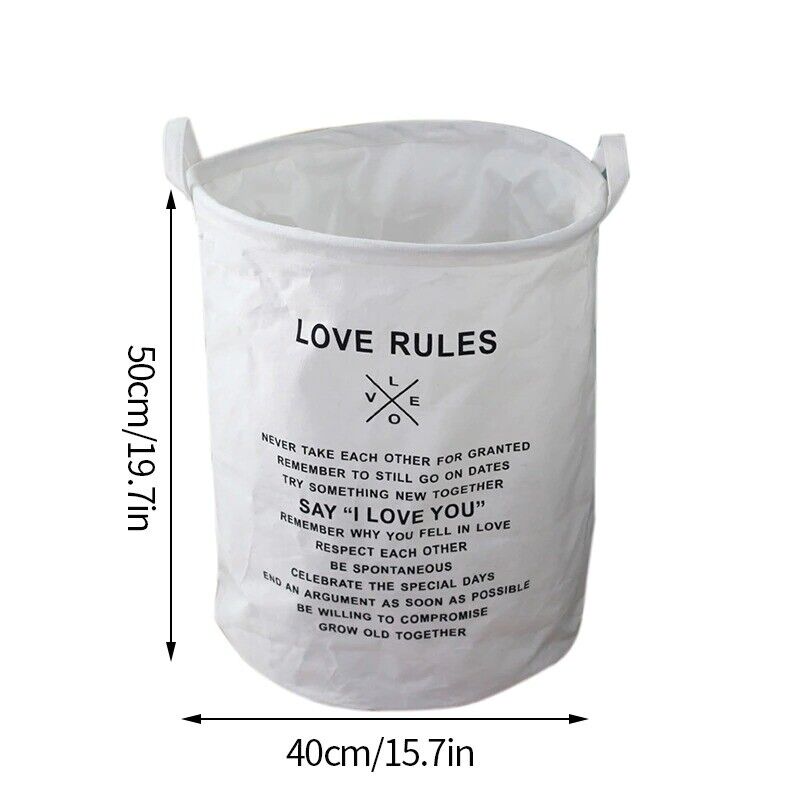 Laundry Basket Folding Dirty Clothes Organizers Storage Bag 50x40cm Cotton Linen