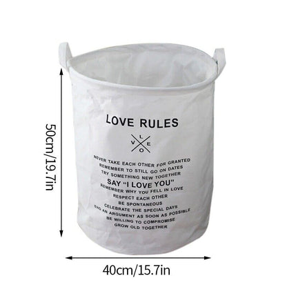 Laundry Basket Folding Dirty Clothes Organizers Storage Bag 50x40cm Cotton Linen