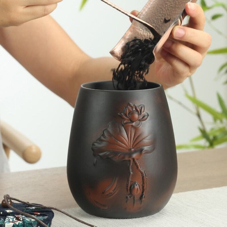 Black Ceramic Tea Ceramic Set And Canisters|Tea accessories