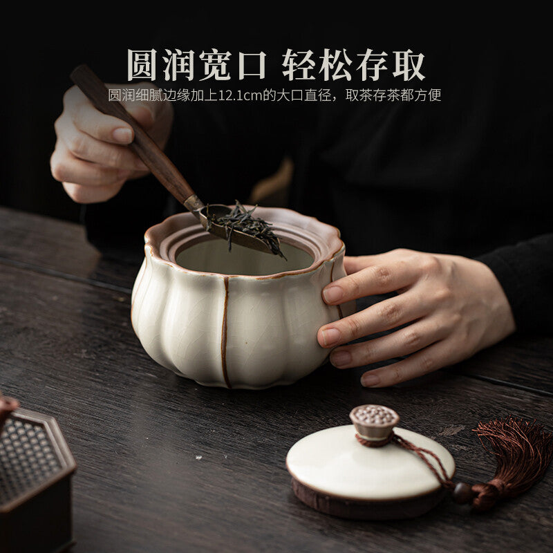 Ceramic Tea Jar Sealed Jar Household Chinese Tea Storage Jar Antique