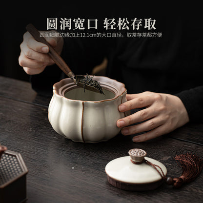 Ceramic Tea Jar Sealed Jar Household Chinese Tea Storage Jar Antique