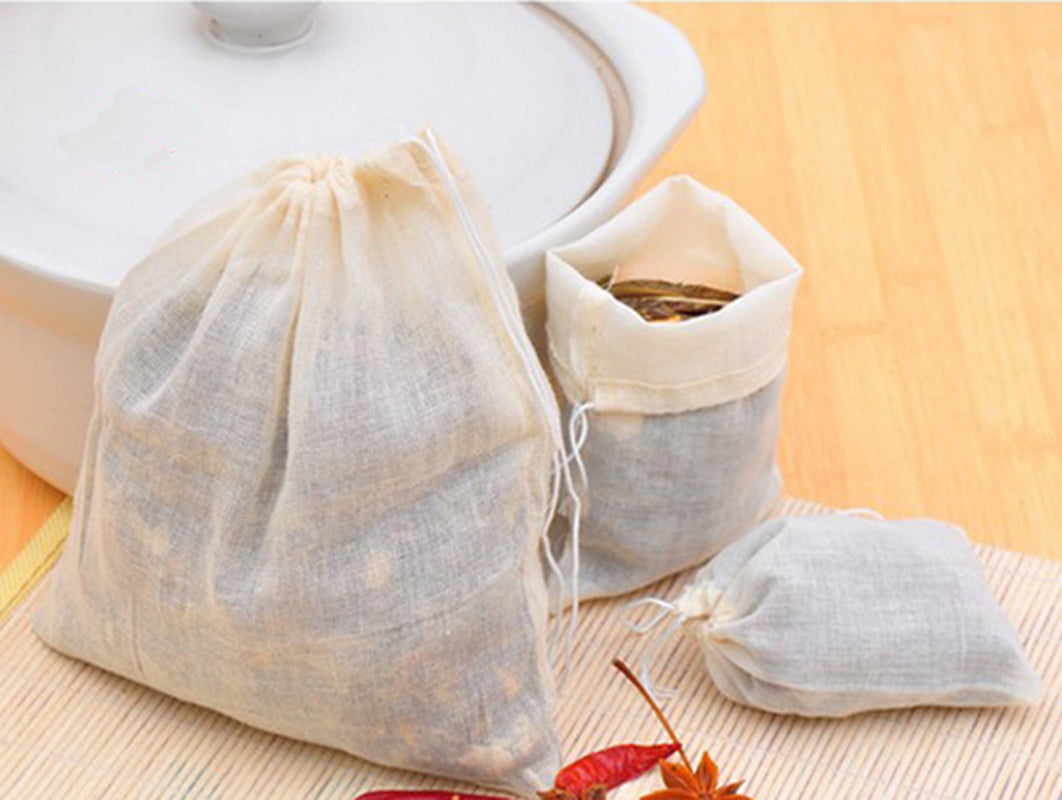 10 / 50 / Pack Reusable Natural Cotton Muslin Drawstring Bags Tea Soap Herbs