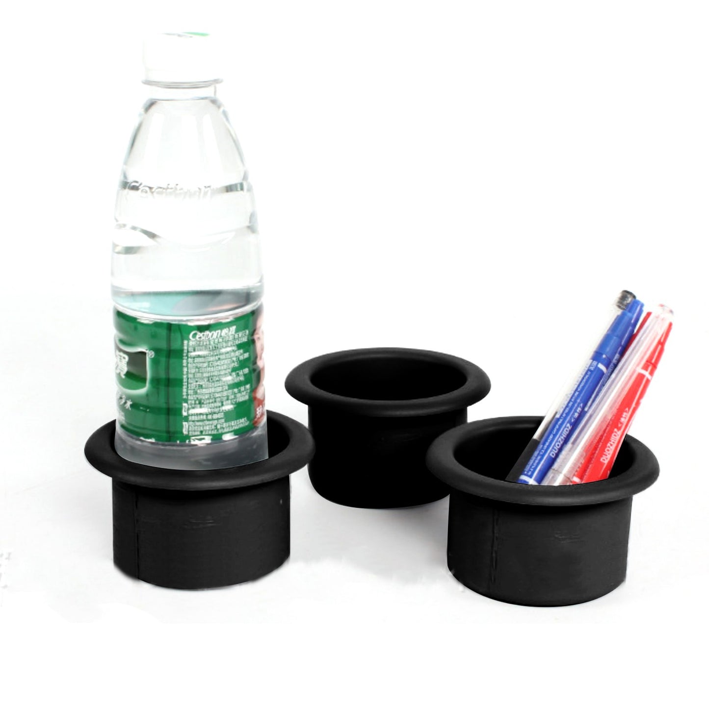 3X Black Plastic Cup Holders Fit For Boat Sofa Cars Motor Homes Auto Etc