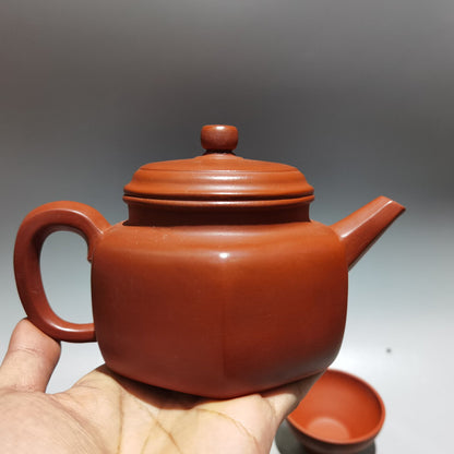 Chinese Yixing Zisha Clay Handmade Exquisite Teapot （六方德钟套壶 低款：顾景舟 )