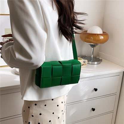 Weave Leather Mini Wallet Luxury Shoulder Bag Fanny Pack Purse Handbag 20*10*5CM