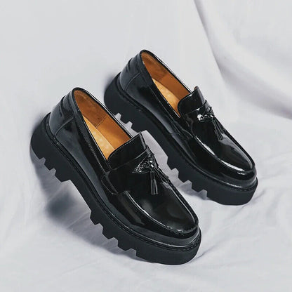 Black Loafers Men Pu Leather Shoes Shoes Handmade Men Dress Shoes
