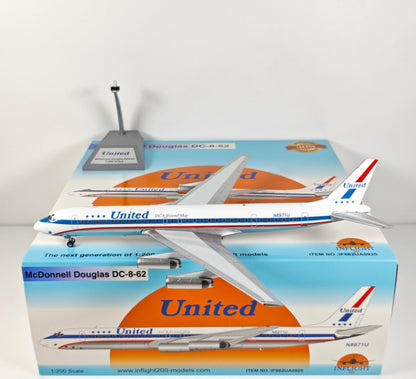 1:200 InFlight United DC-8-62 N8971U Passenger Airplane Diecast Plane Model