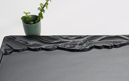 China black stone tea tray fish carved serving tray water draining tea table new