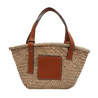 Weave Straw Rattan Crossbody Shoulder Bag Beach Handbag Purse 39*12*21 CM Pouch
