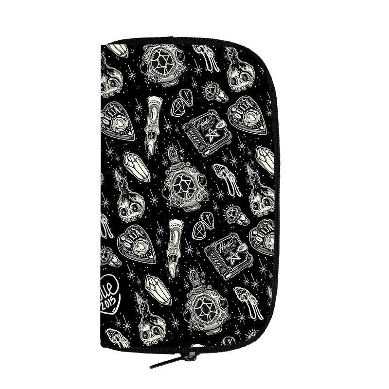 Cute Black Witch Wallet Money Bags Skull Gothic Purses Credit Card Phone Holder