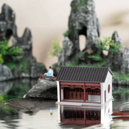 Chinese Style Miniature Landscape Ancient Building Desktop Ornament Indoor Decor