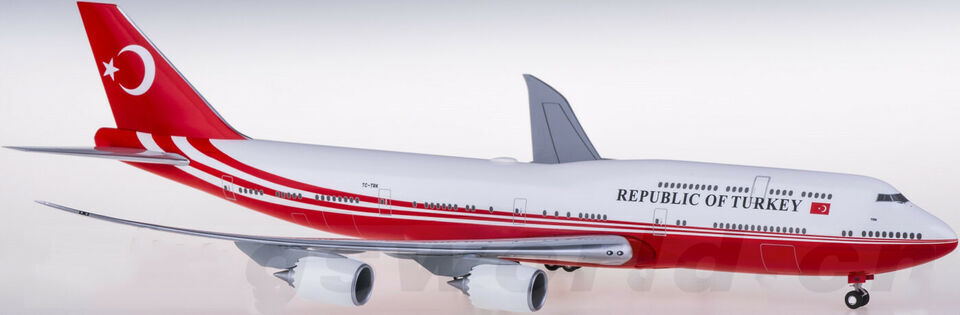 1:200 Hogan REPUBLIC OF TK BOEING 747-8 Passenger Airplane ABS Plastic Model