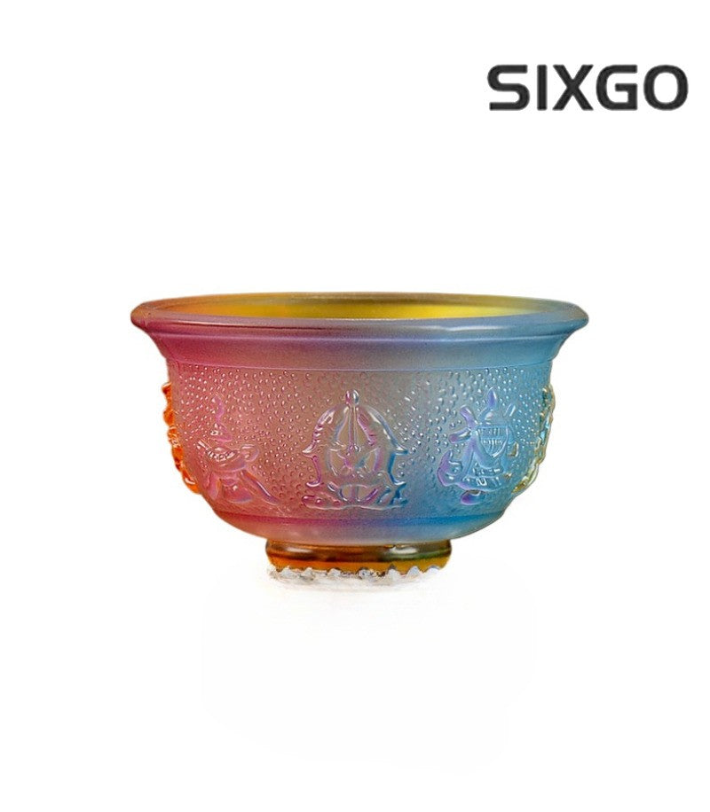 Water Supply Bowl Ornament Colored Glaze Water Supply Cup Holy Water Cup