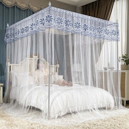 Bed Canopy Anti Mosquito Bed Netting Embroidered Valances With Frames Queen King