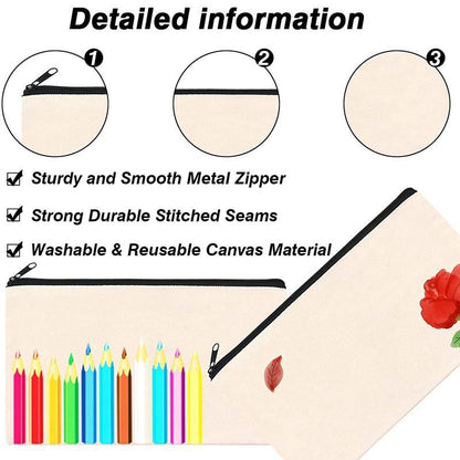 16Pcs Cosmetics Bag Zipper Canvas Makeup Pouches Toiletry Bag Traveling 21*13 CM