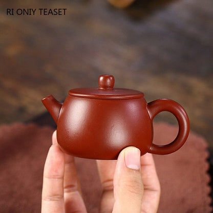 85ml 3.94" Yixing Handmade Purple Clay Teapots Ball Shaped Infuser Tea Pot Decor