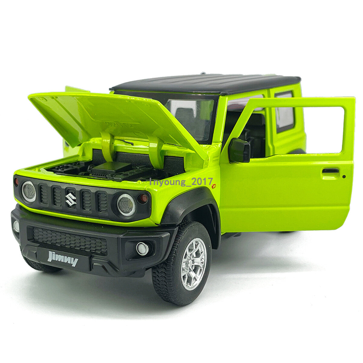 Suzuki Jimny 1:24 Diecast Model Car Toy Vehicle Doors Open Light Sound Green