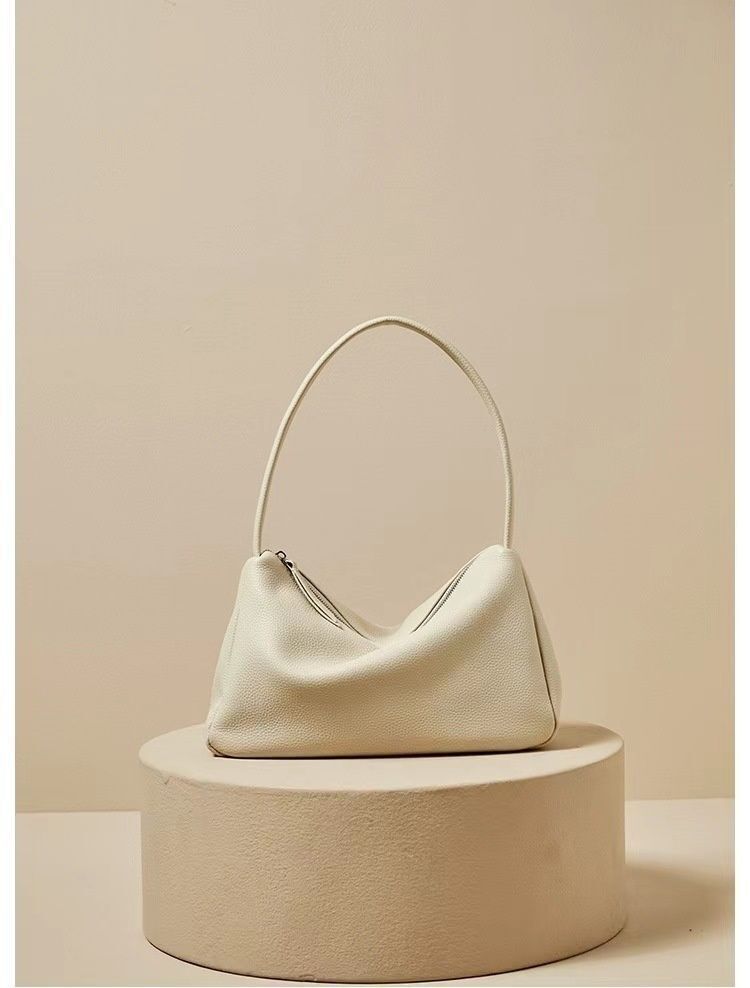 First Layer Cowhide French Single Shoulder Underarm Bags Soft Hobo Bag Leather