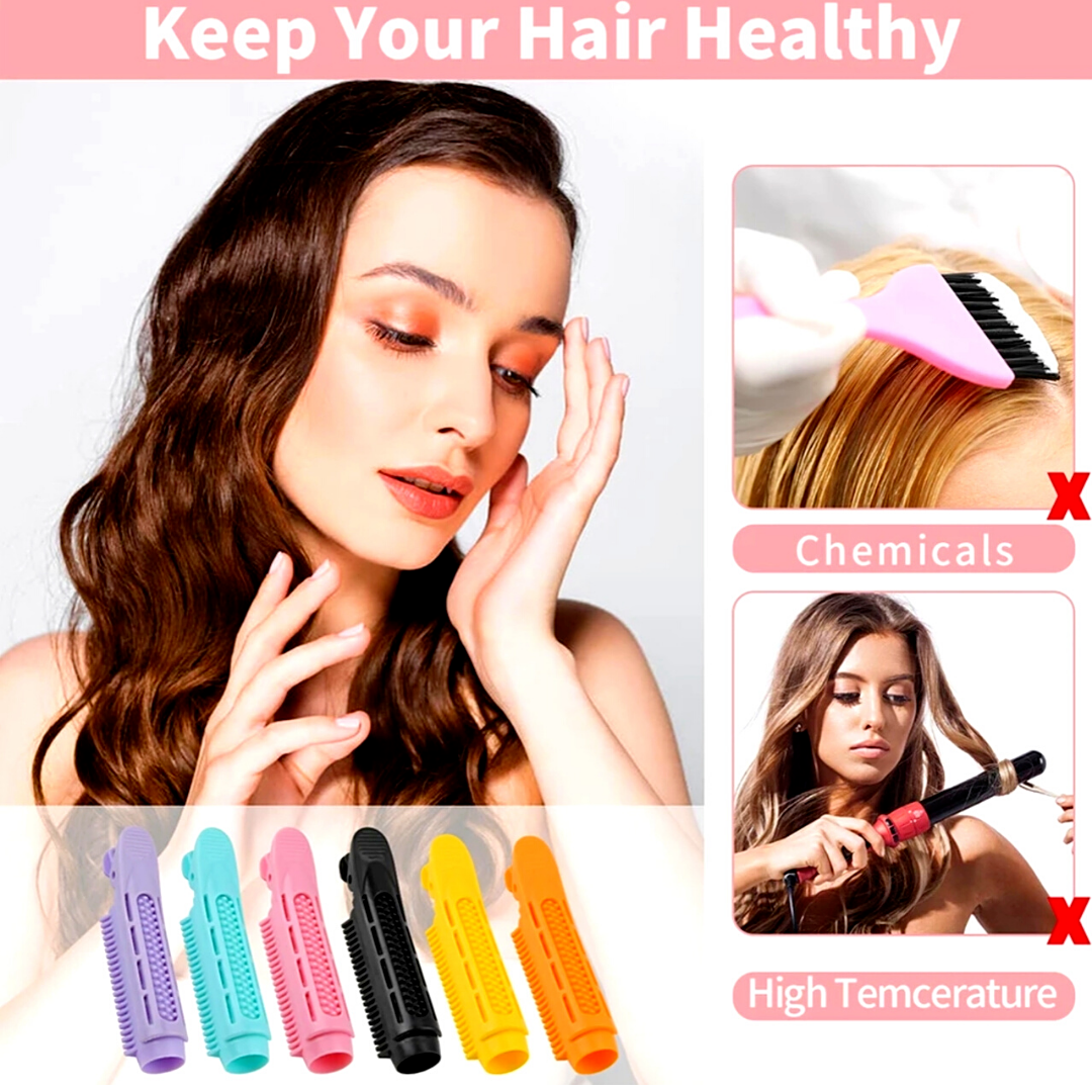 Rizador para Cabello sin calor Reutilizable, Peinados Rulos Rizos Rollos 10 Pcs