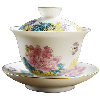 140ml Dehua Porcelain Gaiwan Handmade Bowl Tea Cup Creative Kung Fu Tea Set