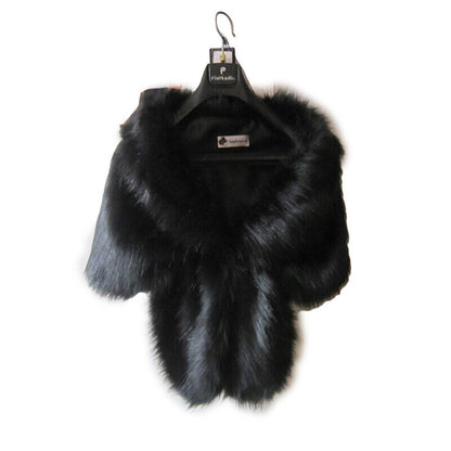 Elegant High-grade Bridal Wedding Luxury Fur Long Shawl Stole Wrap Shrug Scarf