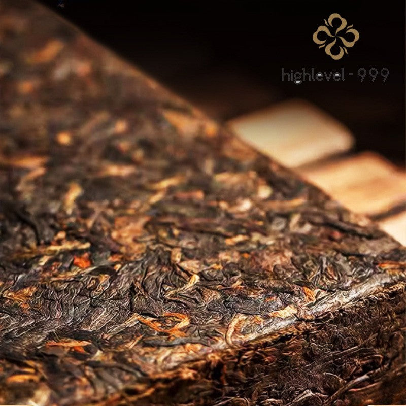 200g Ripe Puer Square Brick Bulangshan Yunnan Ten Year Rich Rhyme