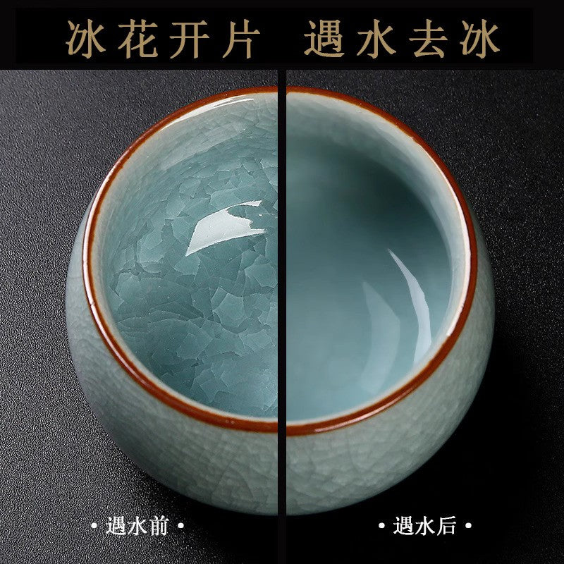 140ML Exquisite Ceramic Ice Flower Master Cup Tea Cup Decoration Ornament