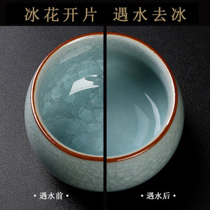 140ML Exquisite Ceramic Ice Flower Master Cup Tea Cup Decoration Ornament