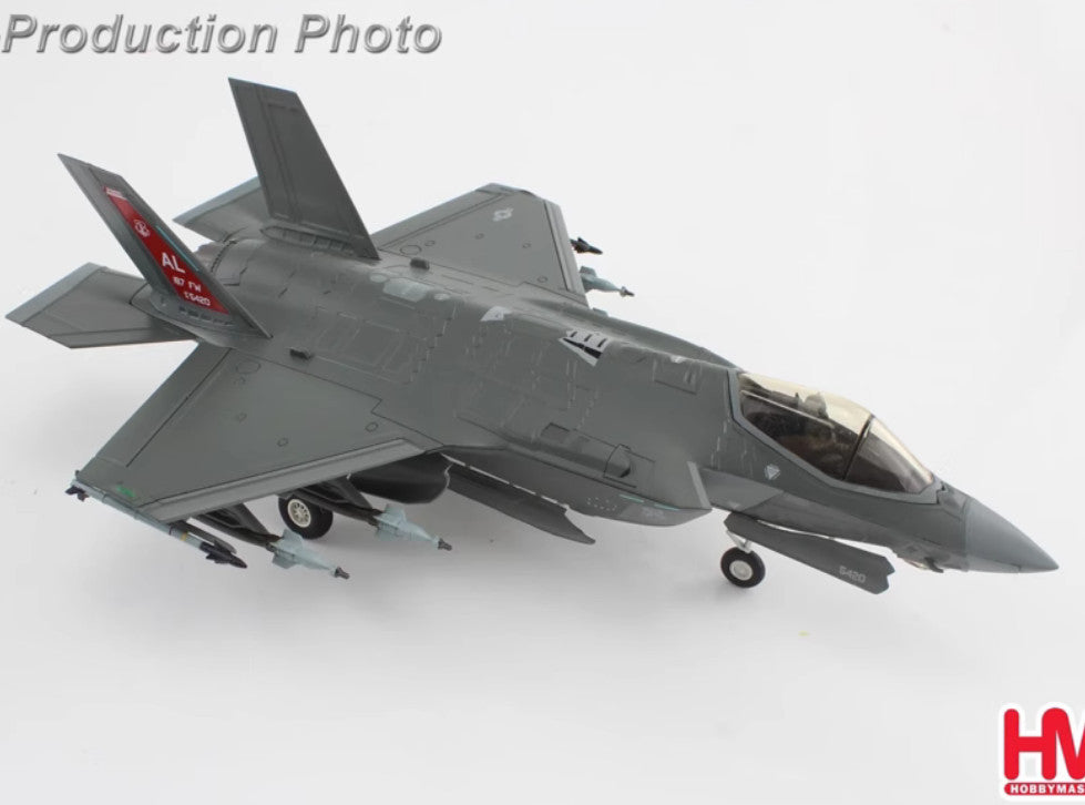 1:72 HM F-35A "Red Tail" 18-5420, 187 FW, Alabama ANG 2024 Fighter Diecast Model
