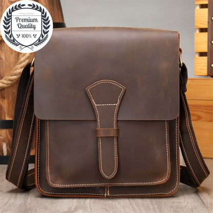 GENUINE LEATHER Luxury Men Bag Vintage Messenger Crossbody Shoulder Satchel Pack