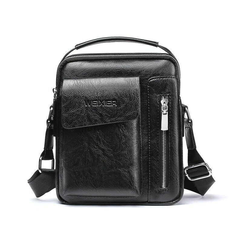 Casual Men Shoulder Bag Vintage Crossbody Bags PU Leather Handbag