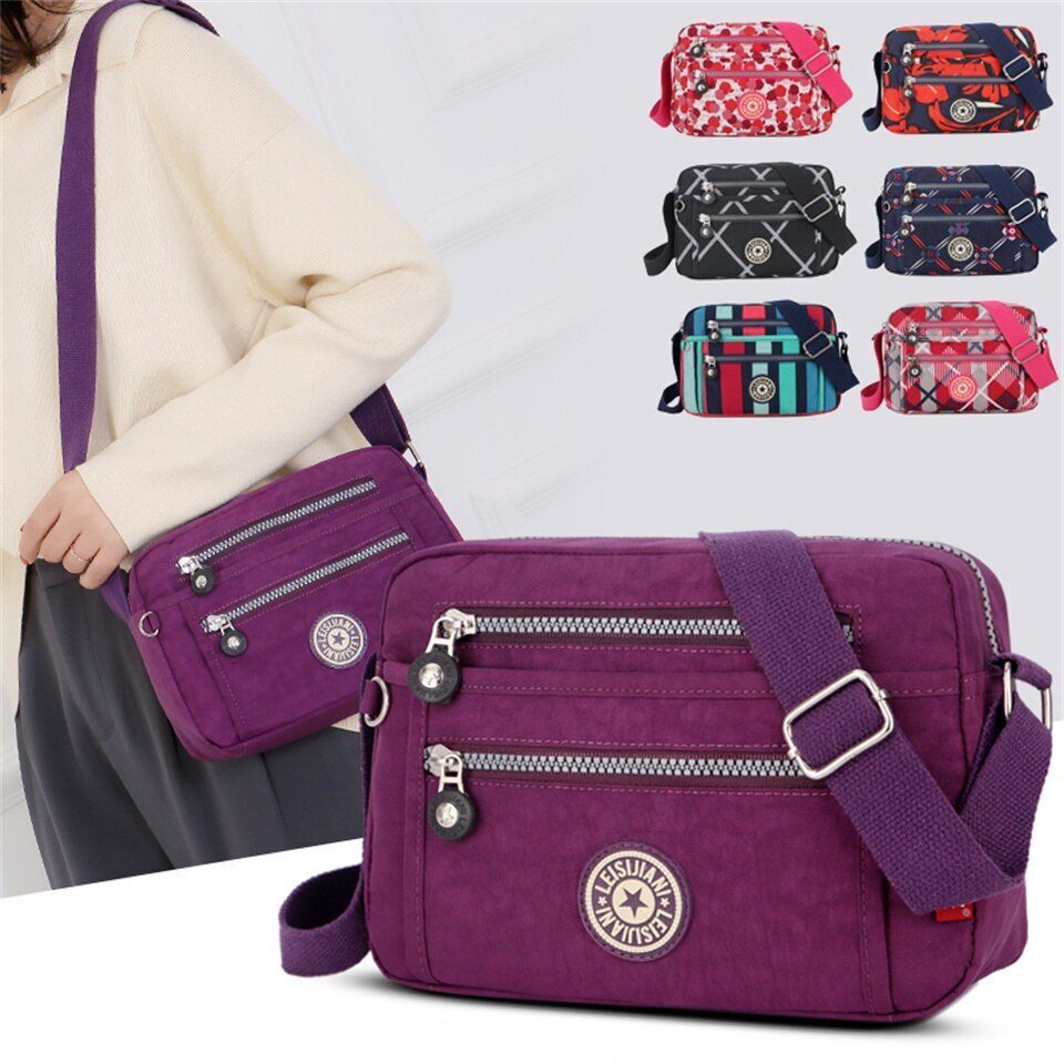 Waterproof Nylon Messenger Bag Small Shoulder Purse Crossbody Handbags 25*9*17CM