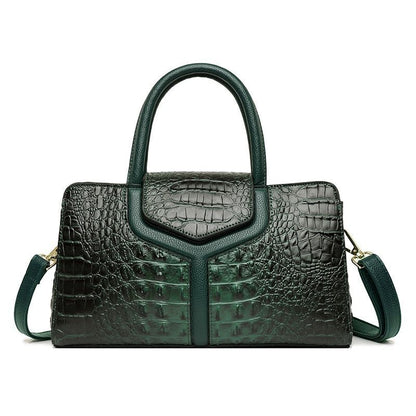 Vintage Luxury Leather Handbag Big Tote Purse Shoulder Bag Nylon Blue/Green/Red
