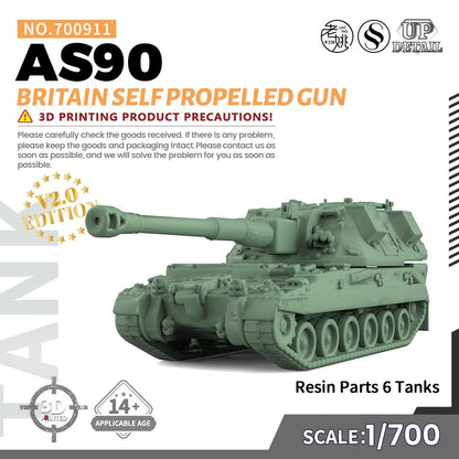SSMODEL SS700911 1/700 Military Model Kit Britain AS90 Self Propelled Gun