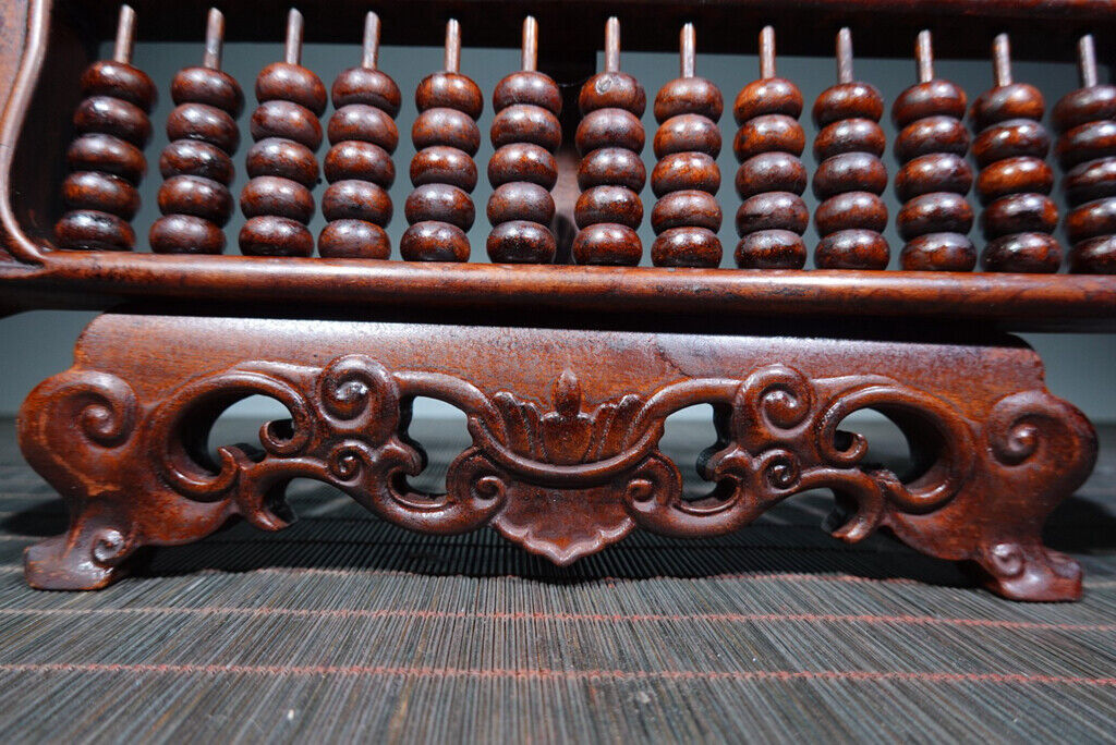 Chinese Natural Boxwood Handcarved Exquisite Ruyi Abacus