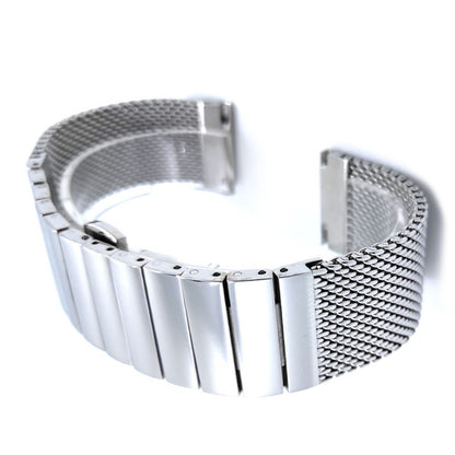 22mm Silver Milanese Mesh Web+Strip Stainless Steel Watch Band Strap Bracelet A