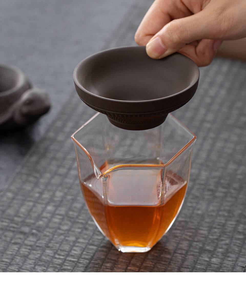 4.5" Hundred-hole Purple Sand Tea Drain Tea Strainers Kung Fu Tea Set Tea Filter
