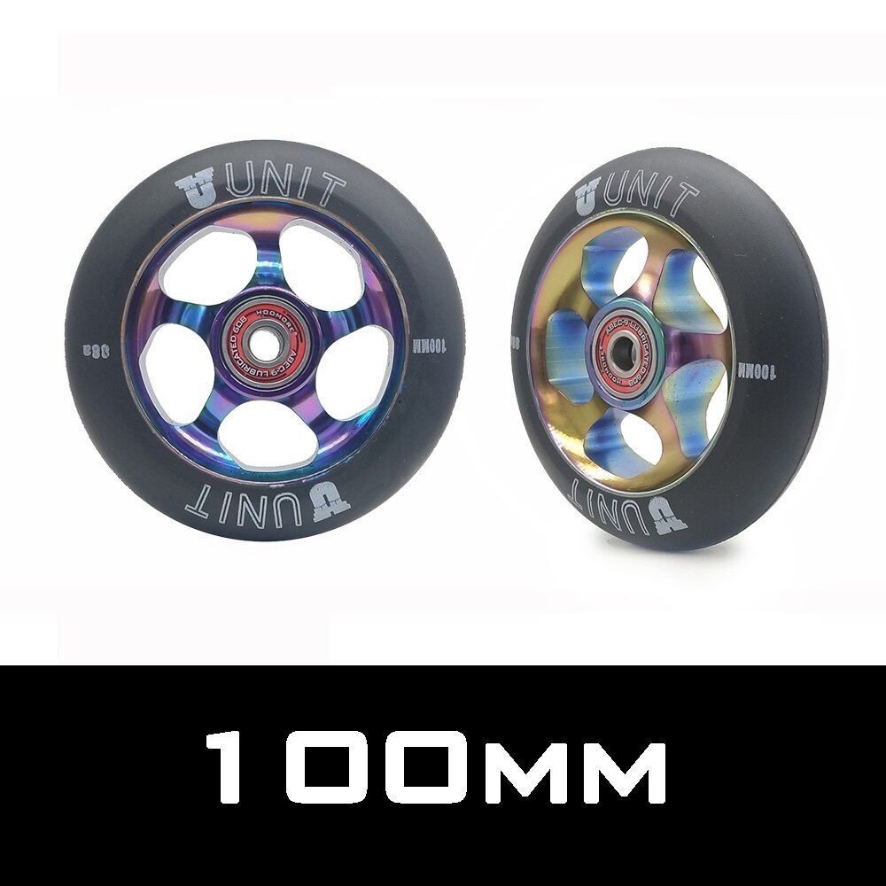 2 High Precision Aluminum Alloy Hub Scooter Wheel Heavy Speed Roller 100mm 88 A