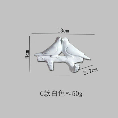 4Pcs/Set Birds Resin Hooks Wall Decor Bedroom Door Seamless Coat Frame Organizer