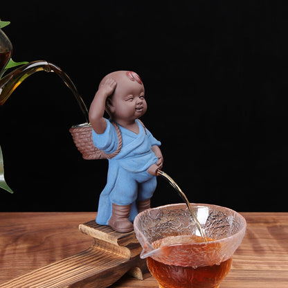 creative tea pet yixing zisha monk pee doll tea strainer boy statue tea play new