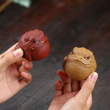 Lovely Tea Pet Table Decoration House Warming Gift Yixing Zisha Tea Play Toad