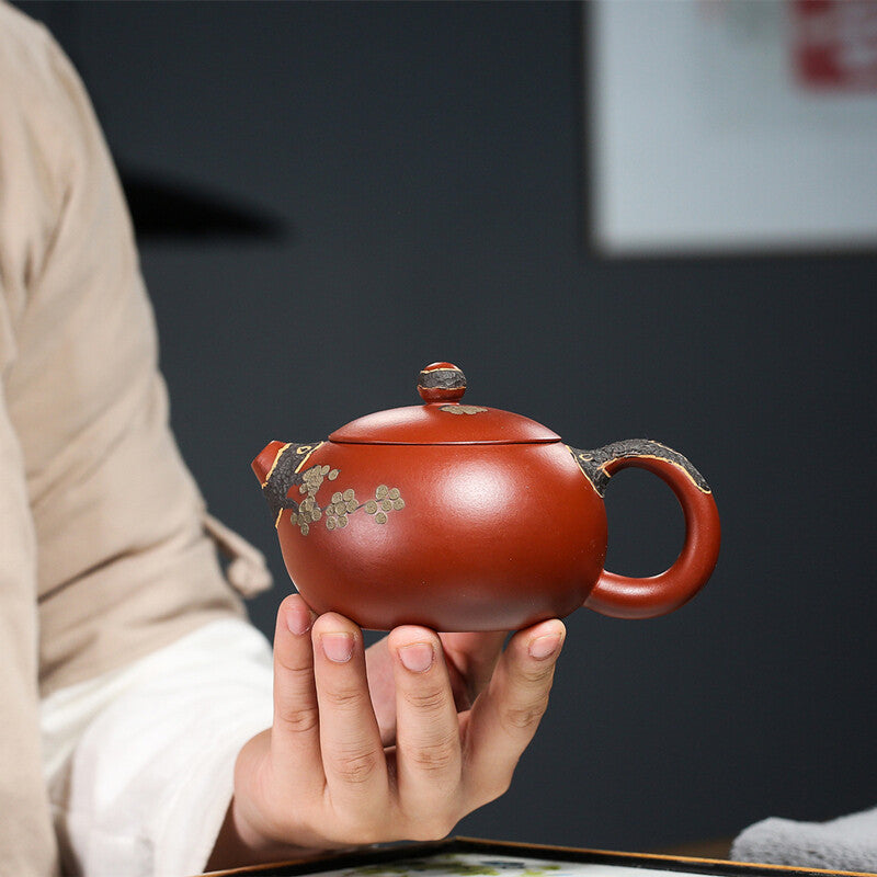 Teteras Marked Teapot Ball Shaped Infuser Holes Real Yixing Zisha Xishi Pot