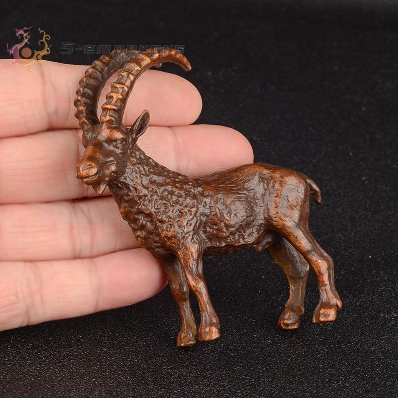 Collection Exquisite Chinese Copper sheep Statue figure tea pet table deco