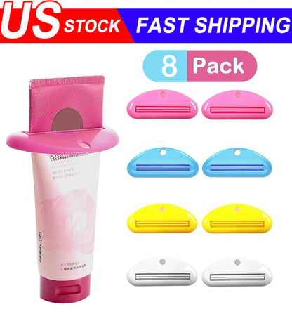 8-Piece Tube Squeezer Dispenser Set - Toothpaste Holder Roller, Bathroom Extract