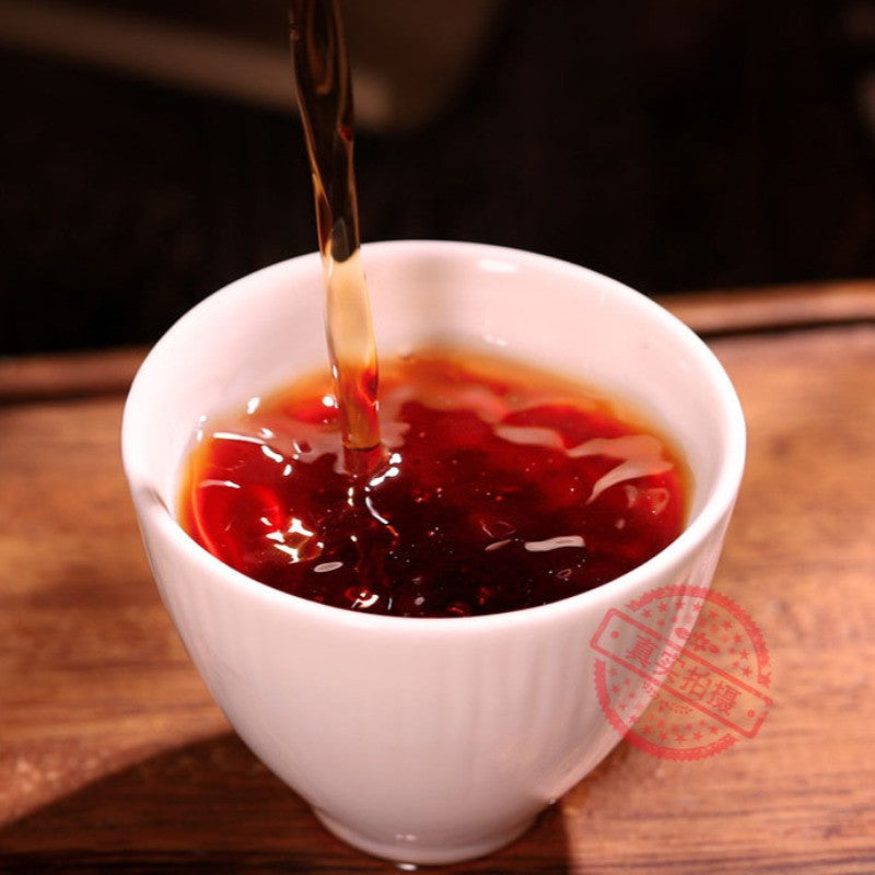 357g Daxueshan Pu Erh Tea Ripe Tea Yunnan Qizi Cake Tea Lincang Ancient Tree Tea