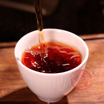 357g Daxueshan Pu Erh Tea Ripe Tea Yunnan Qizi Cake Tea Lincang Ancient Tree Tea