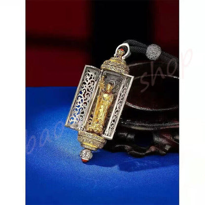 Tibetan Pendan Gawu Box Pendant Double Door Gawu Box of Buddha